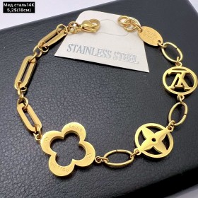 Браслет мед.сталь14К 10414 (18см.)